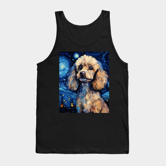 Creme Poodle Painted in Starry Night Style Tank Top by NatashaCuteShop